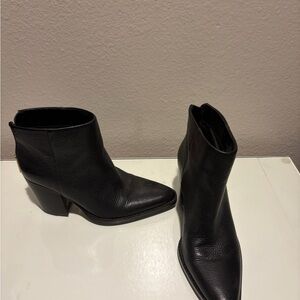 Vince Camuto Black Leather Ankle Booties
